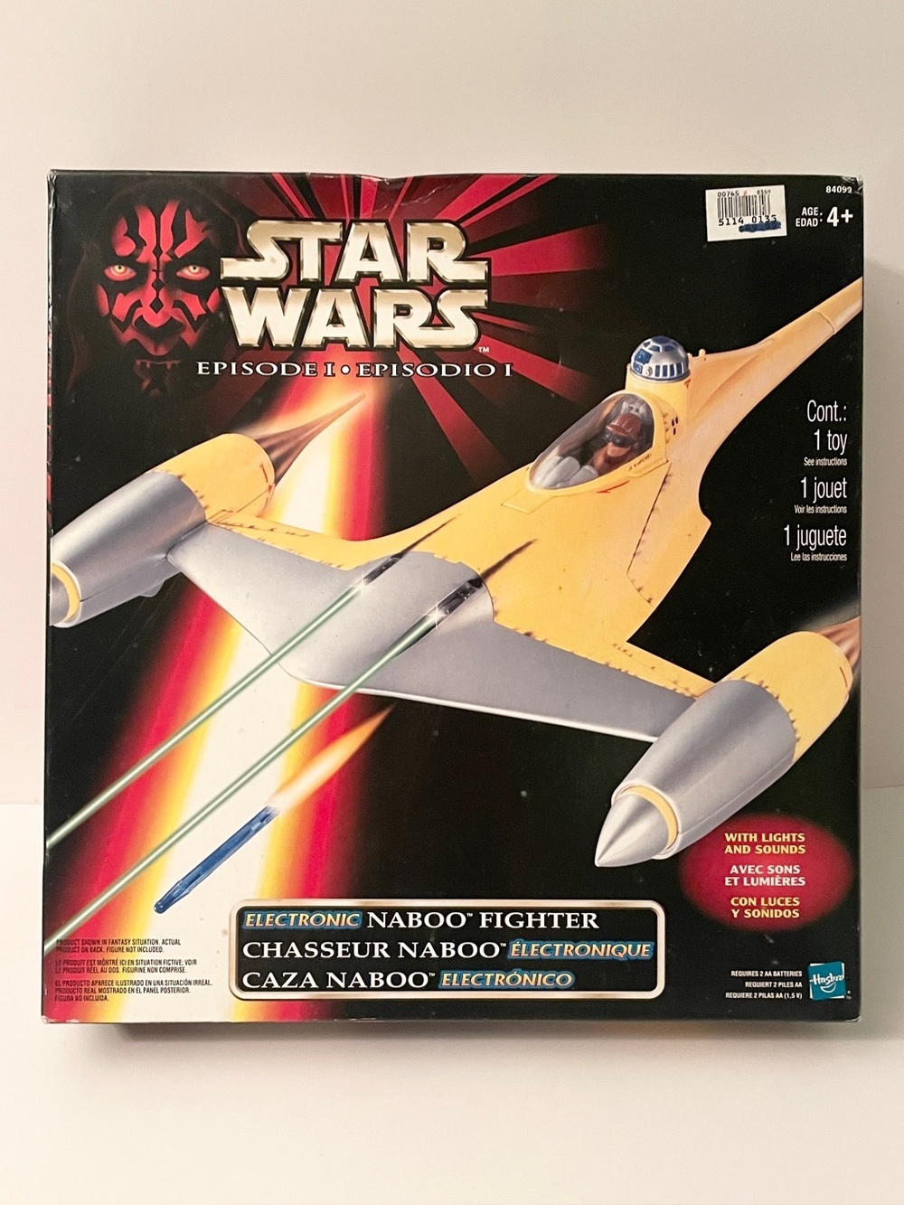 NIB Sealed Vintage 1998 Star Wars Electronic Naboo Fighter Hasbro Toy